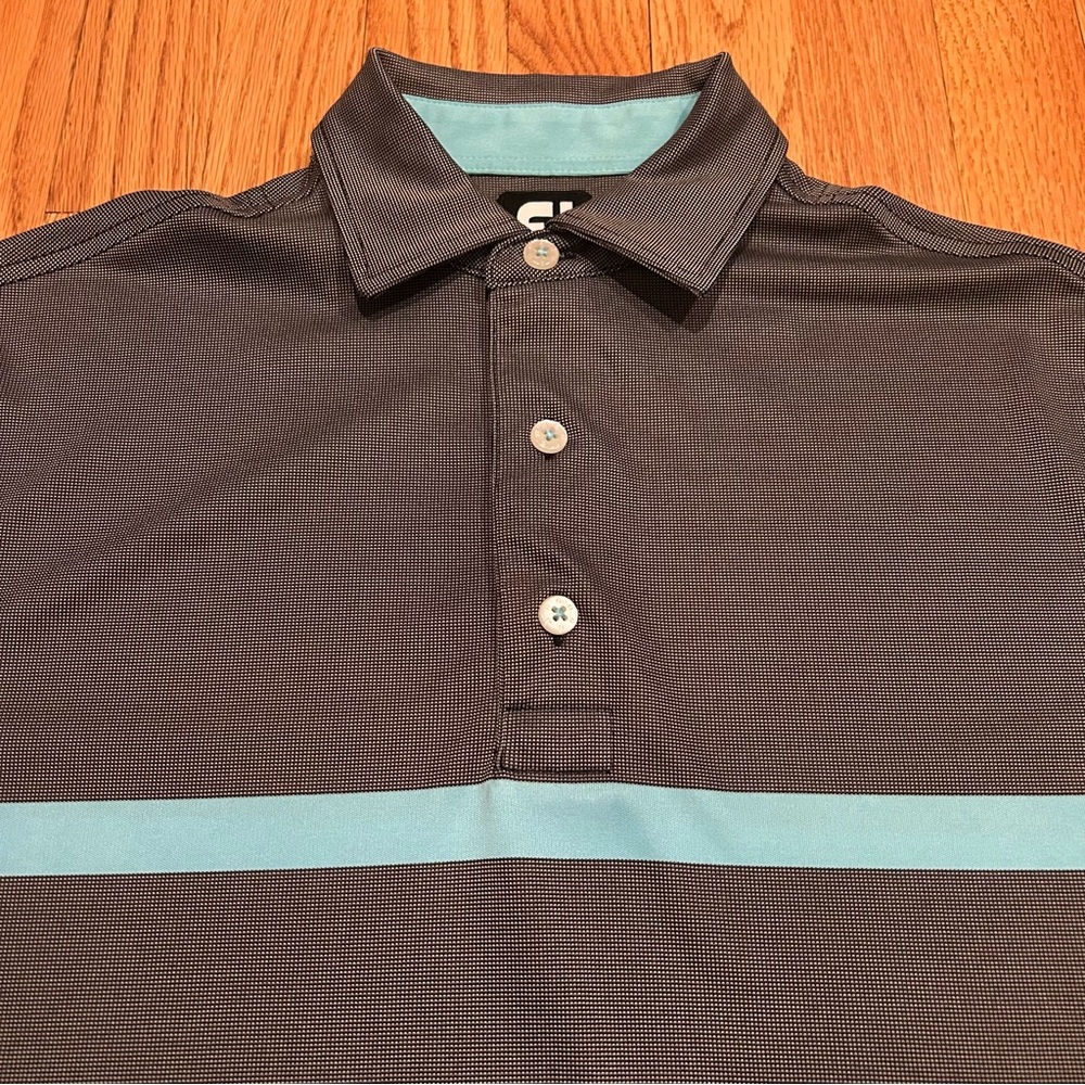 FOOTJOY Golf Polo Shirt Grey Blue Mens S Rich Harvest Farms FJ